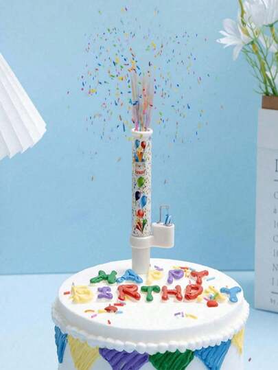 1pc Musical Candy Firework Candle, Funny Clown Birthday Cake Decor Spray Candle, Party Baking Supplies (Non-Musical/Musical)