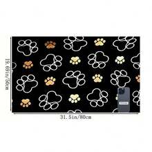 1 件速干爪印宠物喂食垫，易于清洁的宠物碗垫，适合所有季节的狗和猫，宠物笼垫 - 彩色 - 查看 13