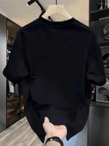 200g Cotton T-Shirt 2025 Men's New Short-Sleeved Cotton Vacation Pattern Short-Sleeved Crew Neck Matching Look