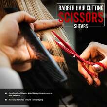Utopia Care Hair Cutting And Hairdressing Scissors 6.5 Inch, Premium Stainless Steel Shears With Smooth Razor And Sharp Edge Blades For Salons, Men, Women And Kids, Silver - Red - View 4
