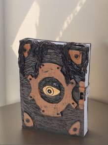 Decorazione ornamentale del libro dell'orrore con occhio demoniaco maledetto, scultura decorativa per la casa, decorazione per le feste