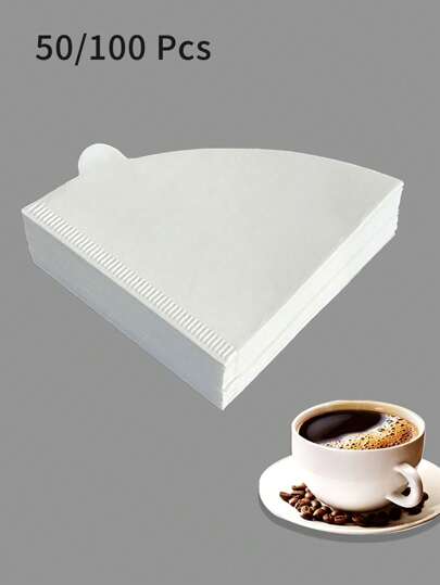 50/100Pcs Coffee Filters, Coffee Filter Paper, Cone Shaped Paper Filters Easy To Use Upgraded Design Size V02, Coffee Tea Filters For Pour Over And Drip Coffee Maker, V-Shaped Hand Brewed Coffee Filter Paper Filter Cup Uses Filter Paper Hand Brewed Coffee Filter Paper, Compatible With Pour Over Drippers (White) Back To School
