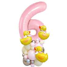 42 pezzi Mini Kit ghirlanda di palloncini ad arco a forma di paperella, 40 pollici, colore rosa, palloncini in lattice rosa per decorazione festa di compleanno, doccia