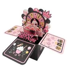 1pc Purple Pop-Up Birthday Card For 1st/10th/18th/21st/30th/40th/50th/60th/70th/80th Birthday, Includes Self-Adhesive Birthday Age, Greeting Note, And Envelope, Birthday Gift For Husband, Wife, Men, Women, 3D Pop-Up Birthday Card - Multicolor - View 26