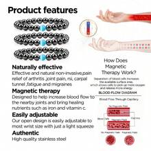 3 buc brățară magnetică vindecătoare brățară reglabilă cu hematit pentru drenaj limfatic, artrită, ameliorarea anxietății pentru femei și bărbați