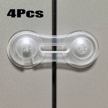 4/12 White Cabinet Door Locks - Locks For Drawer, Cupboards, Fridge, Oven, Closet, Pantry - Childproof, Tamper-Proof, Door Latch Locks