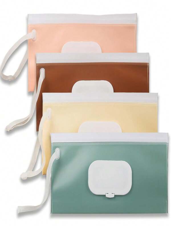 1/3 Bolsas dispensadoras portátiles de toallitas con tapa - Organizador de toallitas reutilizable y recargable para viajes, juego de dispensadores de toallitas