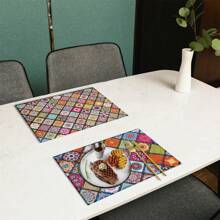 2 Stücke Diamantmalerei Tischsets, hitzebeständige rutschfeste Tischsets für Familientreffen, Innenrestaurants, Küchenfeiern, Tischdekoration, Geschenke für Freunde, Valentinstag und Muttertag