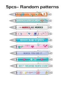 10pcs Cute Cartoon Nurse Themed Ballpoint Pen Set, Appreciation Gift For Medical Staff Team, Suitable For Nurses, Students, Professors, Medical Teams (5/10pcs) School Supplies,Back To School
