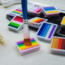 12-Compartment Water-Based Watercolor Paint Palette, Large Capacity, Easy Cleanup, Good Pigmentation, Detachable Sections, Suitable For Stage Performances, Festivals, And Costume Conventions Facial Painting