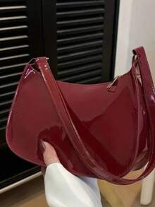 Elegant Women's Shiny Shoulder Bag - 紅色 - 查看 5
