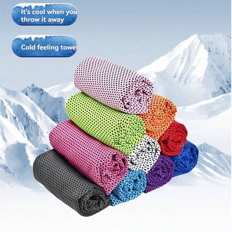 4/6/10pcs 40"X12" (100x30cm) Ice Towel, Soft Quick Drying Towel, Sports Cooling Towel, Rose & Light Blue & Light Gray & Green Anti-Odor Microfiber Material, Neck And Face Chill Ice Towel, Fitness Sweat Absorbent Towel, Beach Absorbent Towel, Summer Cooling Towel, Cool Sweat Rags For Gym Yoga Pilates And Outdoor Running Riding Golf Camping