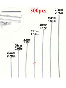 500 件/100 件 20-70 毫米不锈钢平头针 T 形针/9 字形针 - 不褪色、可弯曲、DIY 珠宝制作配件，适用于手工手链、项链、耳环工艺 - 彩色 - 查看 16