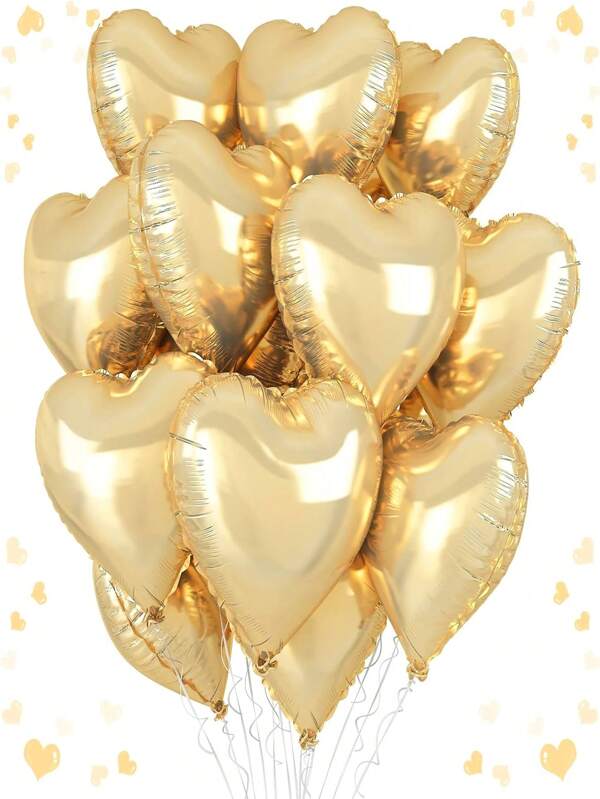 Set van 18 inch champagnekleurige hartvormige ballonnen, geschikt voor verjaardagen, bruiloften, jubilea, geslachtsonthullingen en babyshowers - geen stroom nodig. Decoratieve ballonnen voor alle seizoenen en Vader-/Moederdagfeestjes.