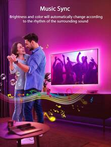 1 套 RGBIC 电视背光灯带,AR 颜色传感器+鱼眼校正功能收集电视上的部分颜色,11.8 英尺(适合 55-65 英寸)-15.74 英尺(70-85 英寸)RGBIC 灯带,单点颜色提取,适用于 55 至 85 英寸的电脑、电视和显示器,兼容音乐同步 - RGBIC - 查看 11