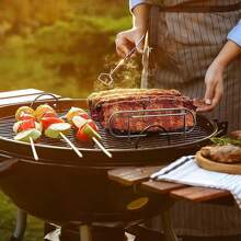 1 Stück Rippchen-Gestell, hält 4 ganze Rippchen-Rippen, robustes Zubehör für Grillen und Räuchern