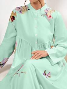 Women's Casual Loose Button Up Long Sleeve Dress