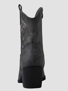GLOBALWIN Women's The Western Wear Fashion Cowboy Cowgirl Free Birds Country Concert Disco Outfits Low Heel Walking Boots For Ladies Fall Boots Halloween Season - 灰色 - 查看 5