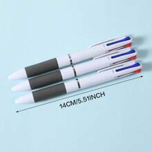 Set Of 6/12/18pcs Creative Tri-Color One-Piece Ballpoint Pens, Simple & Stylish Pressing Multi-Color Ballpoint Pens Back To School