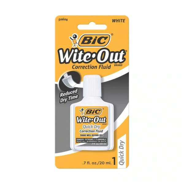 BIC Wite-Out Correction Fluid, 0.7oz: White Liquid Correction For Office & Art, Single Pack