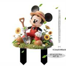 Disney 2D Flat, Disney Mickey Mouse Welcome Acrylic Garden Planter - Weatherproof Outdoor Decoration For Flower Pots, Lawn, Balcony & Backyard - Ideal Housewarming Gift For Friends And Family, Outdoor Decor | Playful Design | Durable Outdoor Decor, Mickey Mouse Decor