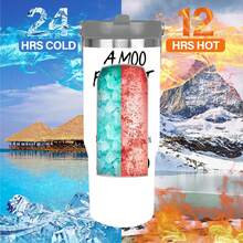 1pc 30oz Moo Point Tumbler, Double Wall Vacuum Insulated Travel Mug, Spill Proof Lid, Perfect Gift For Dad, Mom, Ideal For Christmas, Thanksgiving, Valentine's, Mother's, Father's Day, Gift For Birthday, Coffee Cup - 30oz - 查看 8