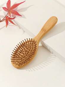 女士粗竹梳子、生发竹梳子、头皮按摩梳子、梳子清洁工具 - 彩色 - 查看 9