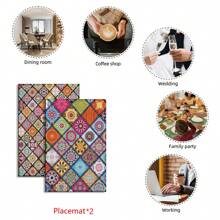 2 Stücke Diamantmalerei Tischsets, hitzebeständige rutschfeste Tischsets für Familientreffen, Innenrestaurants, Küchenfeiern, Tischdekoration, Geschenke für Freunde, Valentinstag und Muttertag