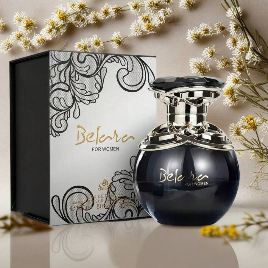 [Luxury Belara Perfume] Luxury Belara Black Golden Perfume For Women |   Apple-Shaped Bottle With Fresh Bergamot, Orange Blossom & Vanilla Scent, Floral Eau De Parfum, 3-5% Concentration, Elegant Packaging, Premium Quality - 1PC - View 1
