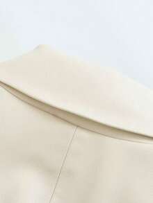 Veste en fausse à double boutonnage avec col cranté pour femmes, printemps/automne