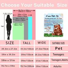 1pc Comfortable Fleece Blanket With Grandmother To Grandson Theme, Featuring Warm Love And Encouragement Text In French, Ideal For Family Coziness, Gift For Grandson