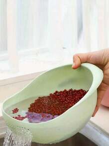 1pc Kitchen Rice Washer Strainer Colander Plastic Rice Washing Bowl Vegetable Fruit Drain Basket