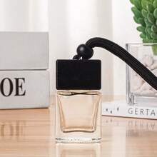 10pcs Customized Text Rectangular Glass Perfume Bottles, Square Shaped Car Fragrance Bottle Empty, Car Accessories