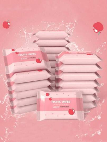 10/20/30 piezas (1 paquete = 10 piezas) Toallitas húmedas desechables y portátiles, adecuadas para la limpieza diaria, accesorios de viaje al aire libre, regalos de Halloween y Navidad