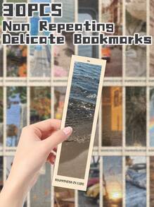 30 piezas de marcadores de libros con el tema "Fragmentos en la vida", no repetitivos y delicados, para regalo de regreso a clases, regalo festivo, decoración de libros, etiquetas de lectura, regalos de papelería para club de lectura, escritores, amantes de los libros, estudiantes, maestros y suministros de oficina escolar