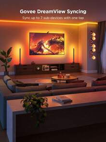 1 套 RGBIC 电视背光灯带,AR 颜色传感器+鱼眼校正功能收集电视上的部分颜色,11.8 英尺(适合 55-65 英寸)-15.74 英尺(70-85 英寸)RGBIC 灯带,单点颜色提取,适用于 55 至 85 英寸的电脑、电视和显示器,兼容音乐同步 - RGBIC - 查看 5