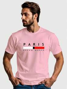 Men's Paris Dream Premium Cotton T-Shirt - Màu Hồng baby - Xem 1