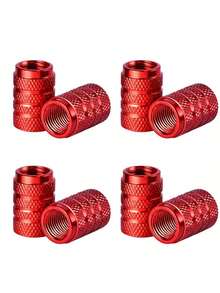 4 件金属轮胎气门嘴盖，金属外部装饰配件