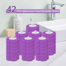 Cepillo de inodoro desechable con 18 recambios, sistema de limpieza de inodoro desechable con cepillo, soporte de almacenamiento y 18 cabezales de recambio para la limpieza del baño, decoración de otoño