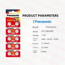 Panasonic 10-100节松下189 LR1130 AG10 SR1130 389 V10GA LR54 SR54碱性纽扣电池，适用于手表、计算器、玩具等。 - LR1130 Panasonic (GF) - 查看 3
