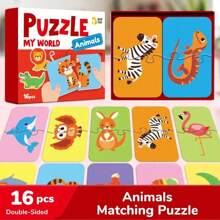 beartale 16 Pcs Jigsaw Diy Puzzle,Jigsaw Toy Montessori Games Puzzles For Kids Early Education,Early Learning Fun,Easy To Play Activity Toys,Puzzle Games,Jigsaw Puzzle Gift,Teaching Aids,Baby Early Educational Toys,Classroom Supplies,Classroom Toys,Student,Stationery,School Supplies,Back To School Gift,Kids Birthday Gift