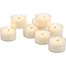 192 Unidades Velas Blancas Sin Aroma, Tiempo de Quema Extendido de 6 a 7 Horas, Vela Transparente en Forma de Taza de Té - Blanco - Ver 1