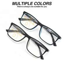 1pc Business Style Multifocal Reading Glasses, 2-In-1 Progressive Hd Lens Bifocal Eyeglasses, Comfortable Everyday Multi-Purpose - Dark Blue - View 8