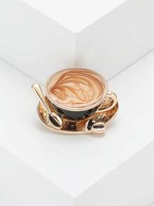 1 pezzo Spilla vintage a forma di tazza di caffè per donne, spilla a forma di attrezzo, adatta per borse, maglioni, cappotti, cappelli, scarpe, vestiti, completi