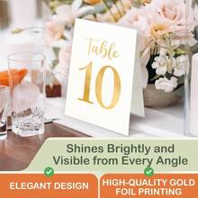 Gold Wedding Table Numbers 110 Gold Table Numbers For Wedding Reception Decorations Table Number Cards 110 With Head Table Number Paper Table Markers For Wedding Restaurant Events - Gold - View 4