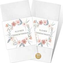 50入德國婚禮 Happy Tears 衛生紙套，FÜR EURE Freundentränen 紙套，米色愛心印花一次性衛生紙套，婚禮新娘禮物客賓派對裝飾 - 彩色 - 查看 5