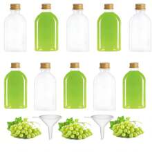 5/10/15 Paquete de Botellas Pequeñas de Plástico para Líquidos - Botellas para Tiro de Jengibre con Tapas, Tiro de Jugo de Bienestar - Aptas para Congelador, a Prueba de Fugas, 4 Oz 5oz 8oz 12oz 16oz Botellas Vacías de Plástico para Jugo, Botellas de Agua Reutilizables, Contenedores de Bebida a Granel Transparentes Aplicables para Acción de Gracias, Halloween y Navidad