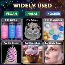 Edible Glimmer Powder Glitter Luster Dust Food Decorating Sprinkle Glimmery Dust For Drink Wine Beverage Cake Candy Dessert Bakery Restaurant Vegan
