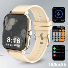 1 Stück unisex Silikon Armband Smartwatch mit hochauflösender Anzeige, Handyanrufe, Soziale Benachrichtigungen, Mehrere Sport-Modi, kompatibel mit iOS & Android, geeignet für den täglichen Gebrauch