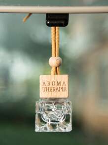 10pcs Customized Text Rectangular Glass Perfume Bottles, Square Shaped Car Fragrance Bottle Empty, Car Accessories